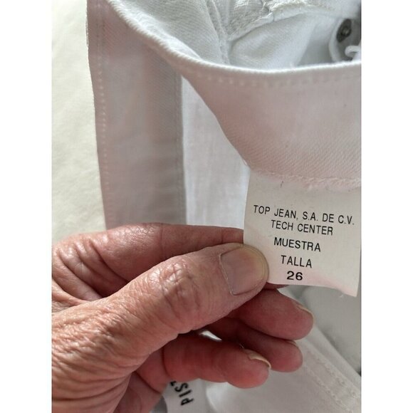 Pistola Charlie High Rise Classic Straight Ankle Deconstructed Optic White Sz 26 - Picture 6 of 13